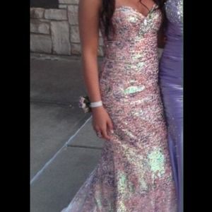 Pink Jovani Mermaid Prom Dress