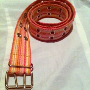 Pink striped army style belt