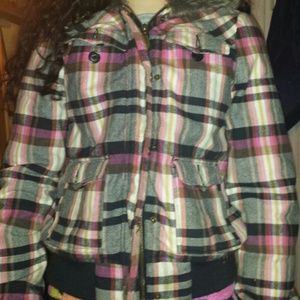 Roxy Plaid Coat ( L )