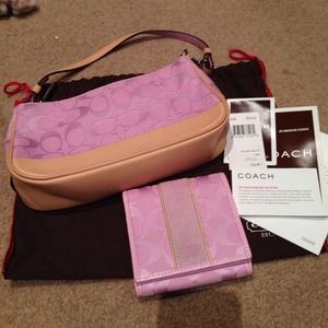 Pink Coach Purse + Wallet Bundle