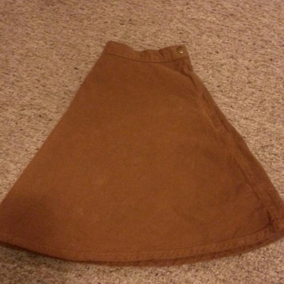 AA CORDUROY CAMEL CIRCLE SKIRT