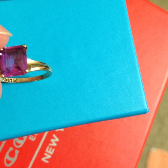 💍🌹Accept Trade Stamped 10k yellow gold/ Amethyst - Picture 3 of 4