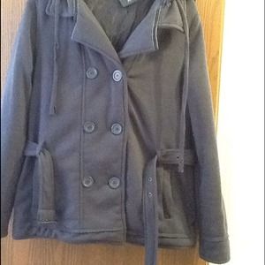 ⬇️NWOT JouJou XL Belted Pea Coat w/detachable hood