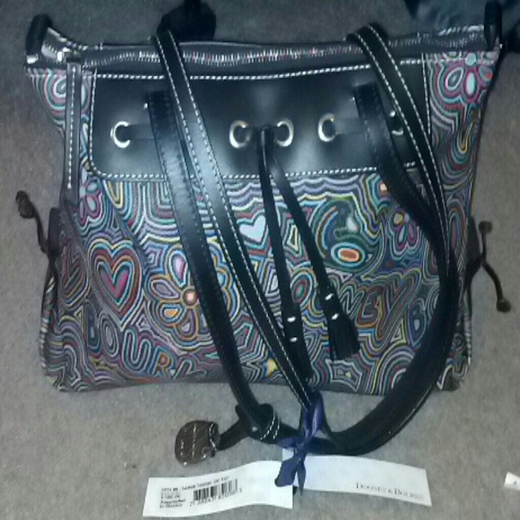 Dooney and Bourke large tassel rainbow zip top - Picture 1 of 4