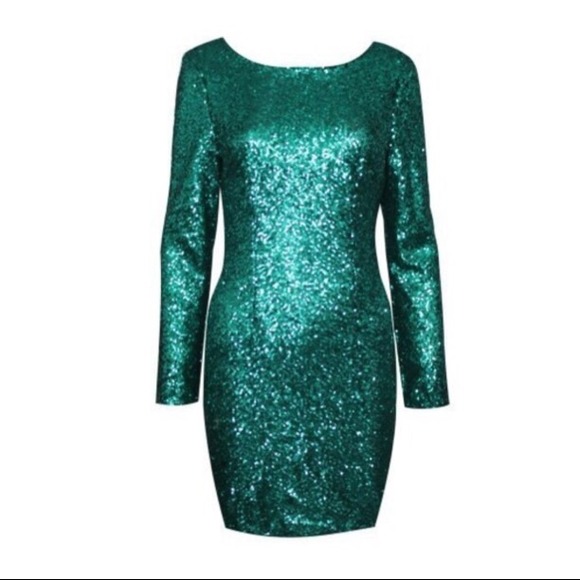 cherrie Dresses & Skirts - Sequined Green Party dress brand new