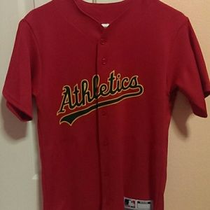 Mens jersey- Red A 's majestic