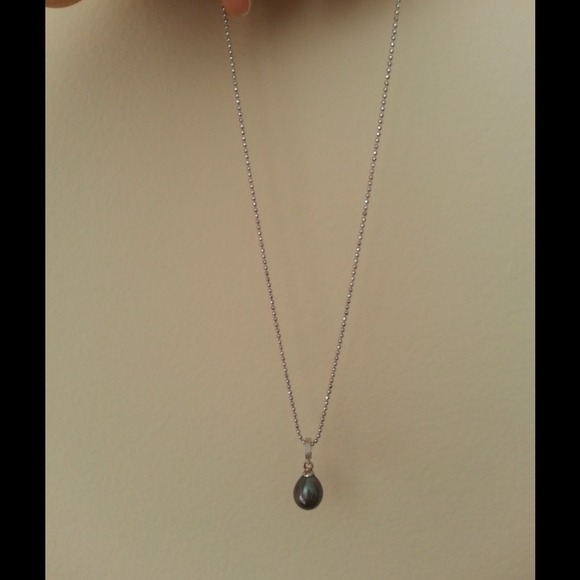 Sterling silver chain rhodium finish Pearl pendant