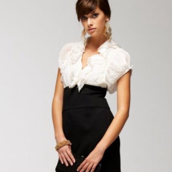 Bebe Ruffle Bodice Knit Dress