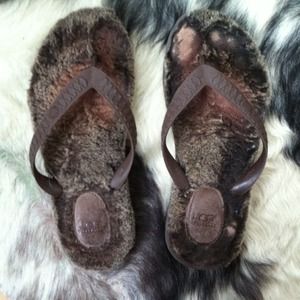 Ugg shearling flip flops