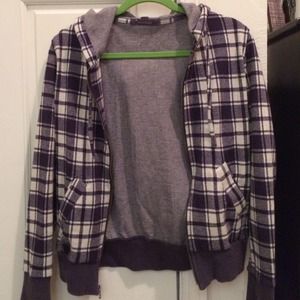 Plaid Zip Up Hoodie