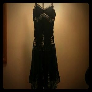 Black sweetheart strap dress with flowers