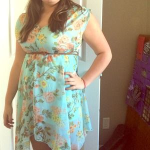 Forever 21  aqua floral dress.