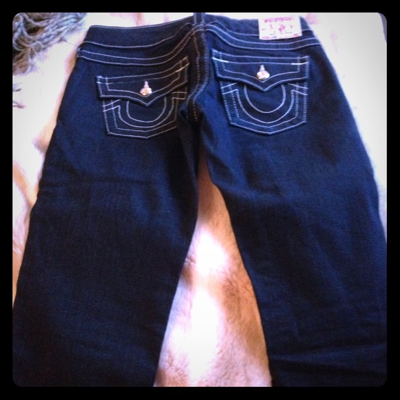 True Religion skinny "Julie" jeans w/diamond pock.