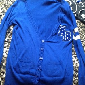 Letterman style royal blue cardigan large
