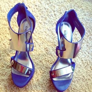 Sexy bright blue 4 inch bebe heels!!