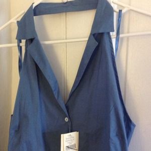 Button Front Halter Top