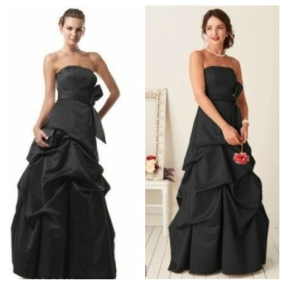 Black Strapless Satin Ballgown