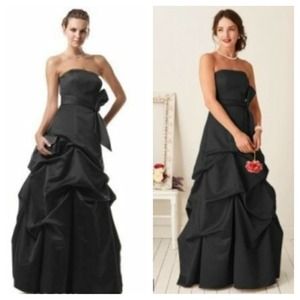 Black Strapless Satin Ballgown