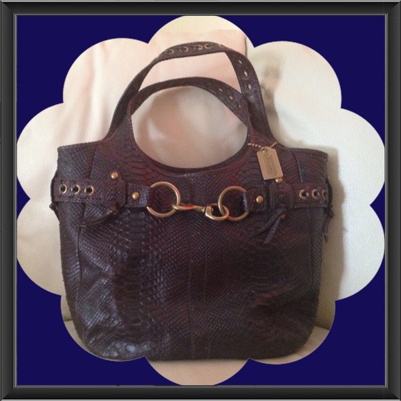 Authentic Dark Brown Python Coach Hobo - Picture 1 of 4