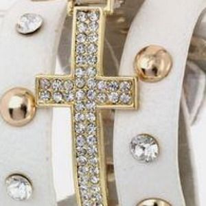 [NEVER OPENED] Rhinestone cross wrap bracelet