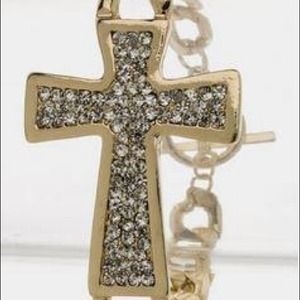 [NEVER OPENED] gold cross chain bracelet