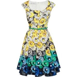 SOLD Ombré cap sleeve dress with belt