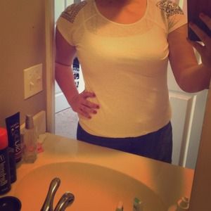 White silver studded tshirt