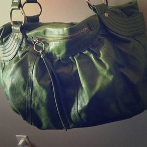 Dark green leather purse