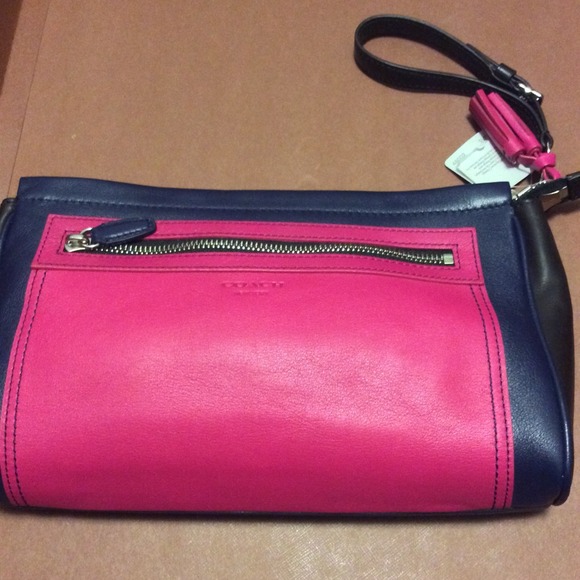 Authentic Coach Purple Legacy Colorblock Clutch