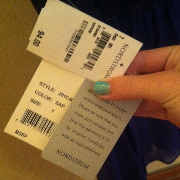 Stunning blue Nordstrom dress juniors sz7 - Picture 3 of 4