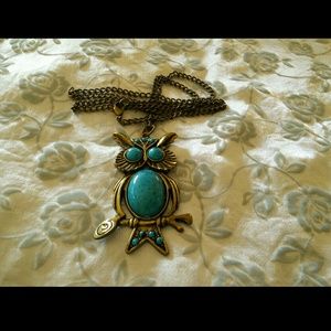 Vintage Inspired Enamel & Goldtone Faux Turquoise