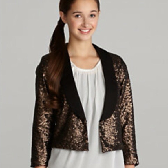 Xoxo black/bronze sequin blazer