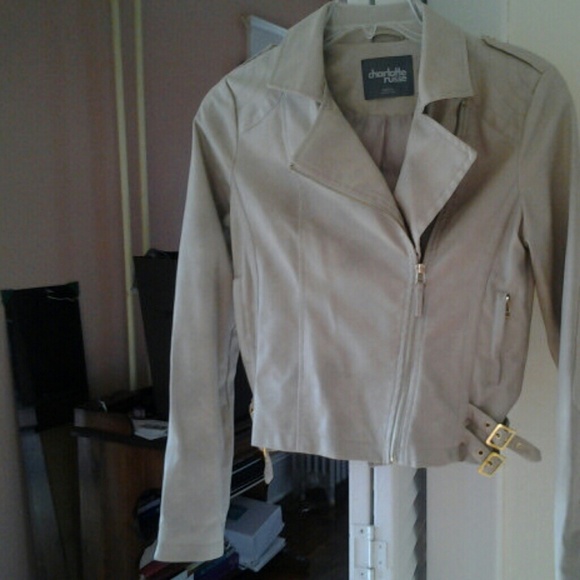 Beige leather jacket