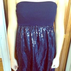 Navy sequined short dress/tunic! NWT!