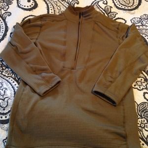 MENS Military grade fleece- Army green half zip.