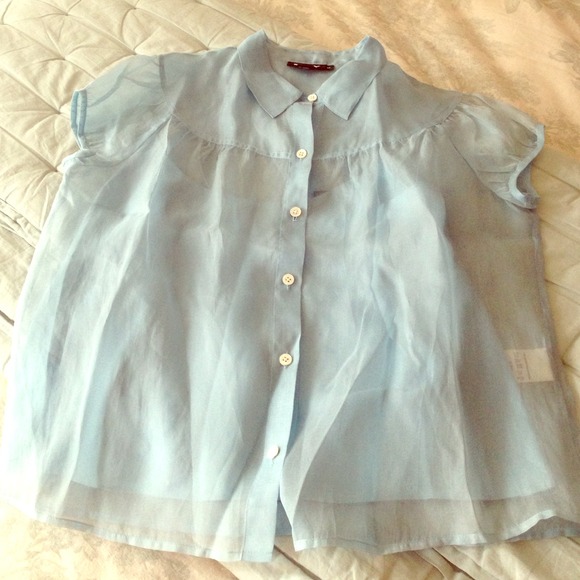 DKNY Aqua Silk Blouse & Camisole New without Tags