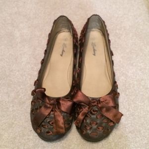 Brown ballet slippers