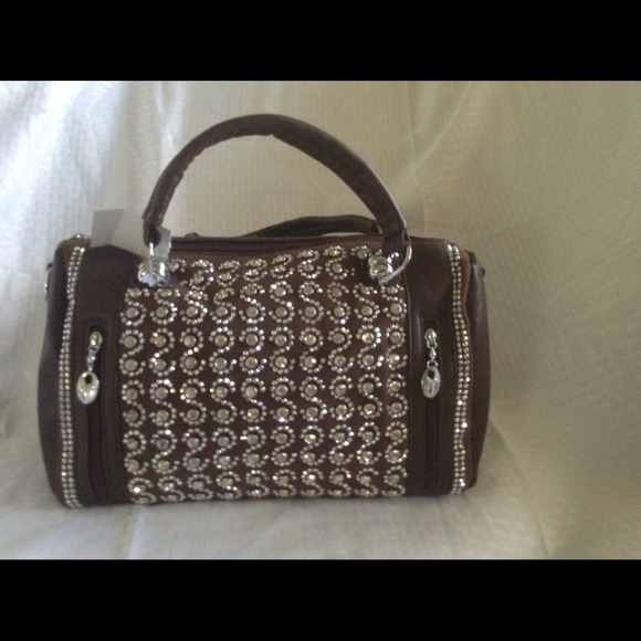 SOLD OUT**studded coffee- brown handbag