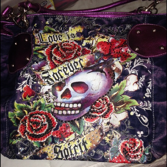 🚫🚫TRADED Ed hardy purple purse for Betsy johnson