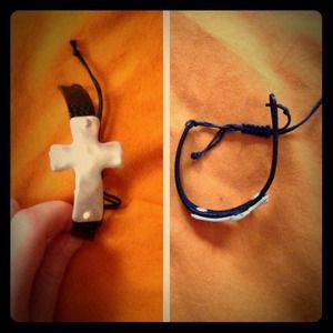 Silver cross bracelet