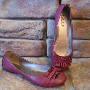 Burgundy ballet flats