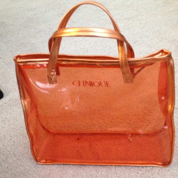 Clinique PVC vinyl hand bag