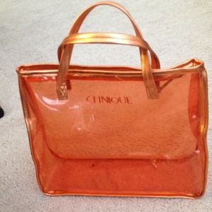 Clinique PVC vinyl hand bag