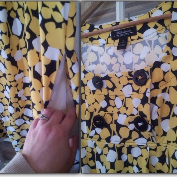 flattering yellow dots dress - Picture 3 of 3