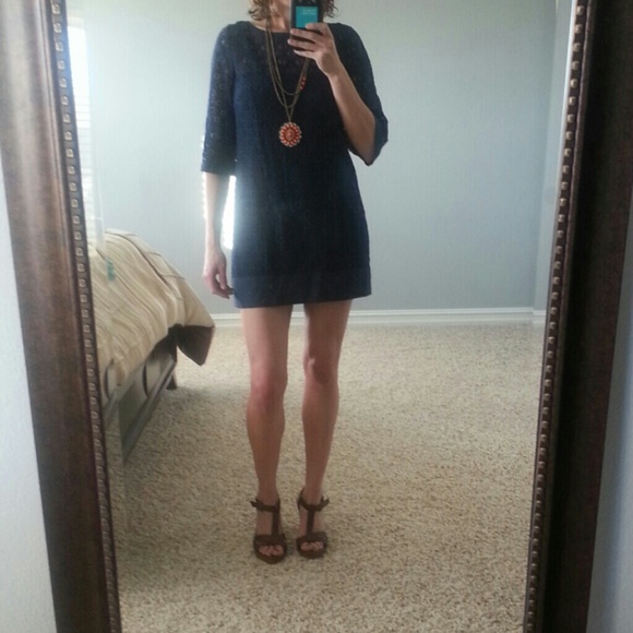 Lace overlay dress