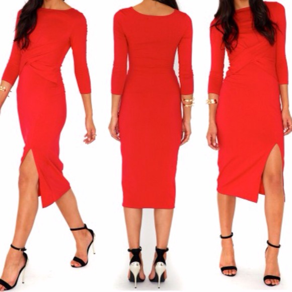 Midi Dress with Slit
