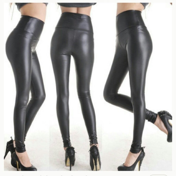Pants - High waisted faux leather