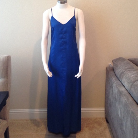 cobalt blue slip dress