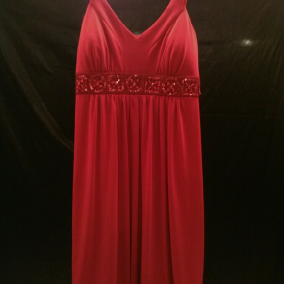Red embellished cocktail dress