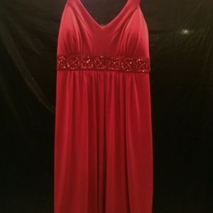 Red embellished cocktail dress